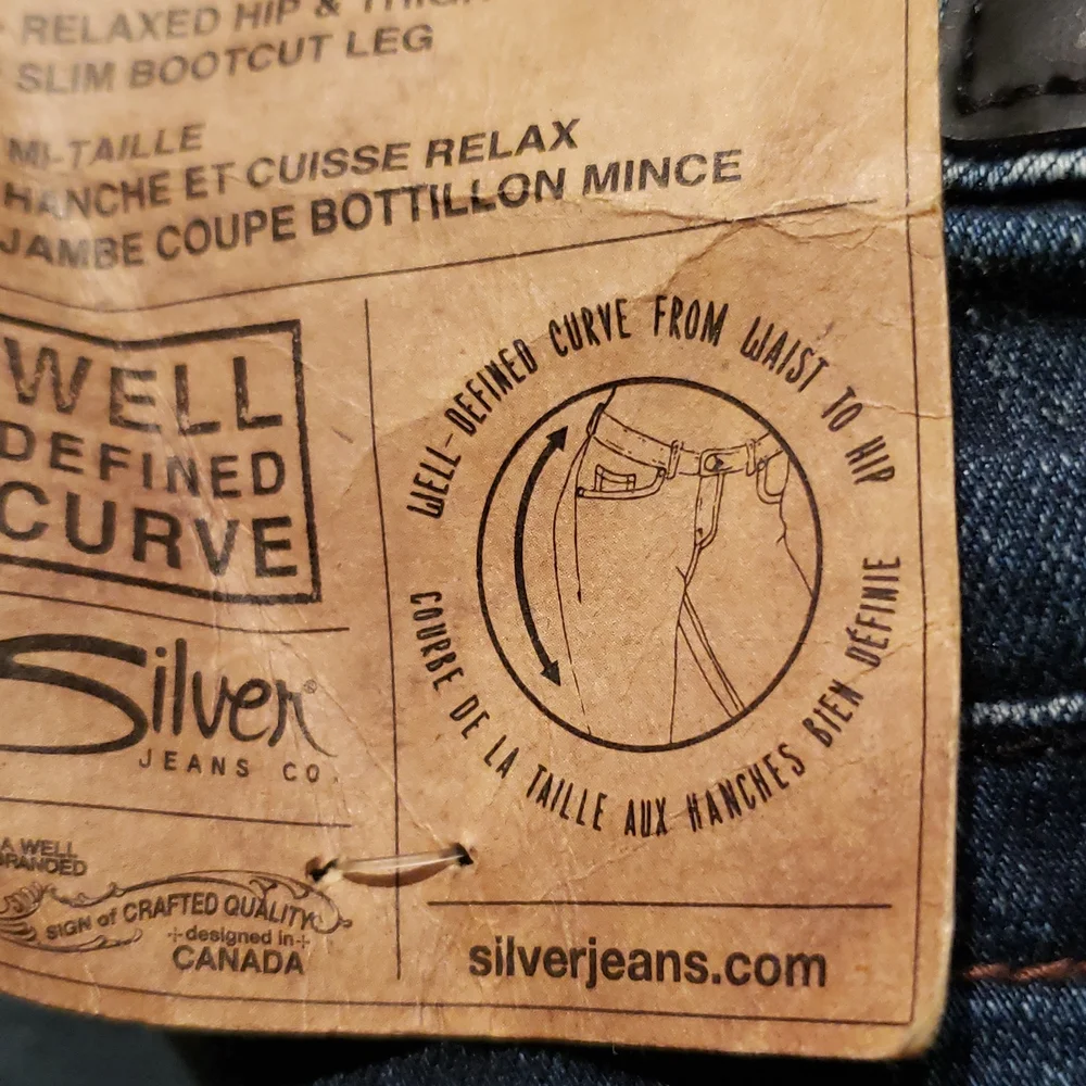 Silver Jeans New Womens Suki Mid Rise Slim Bootcut Jeans Fluid Denim Size 26/31